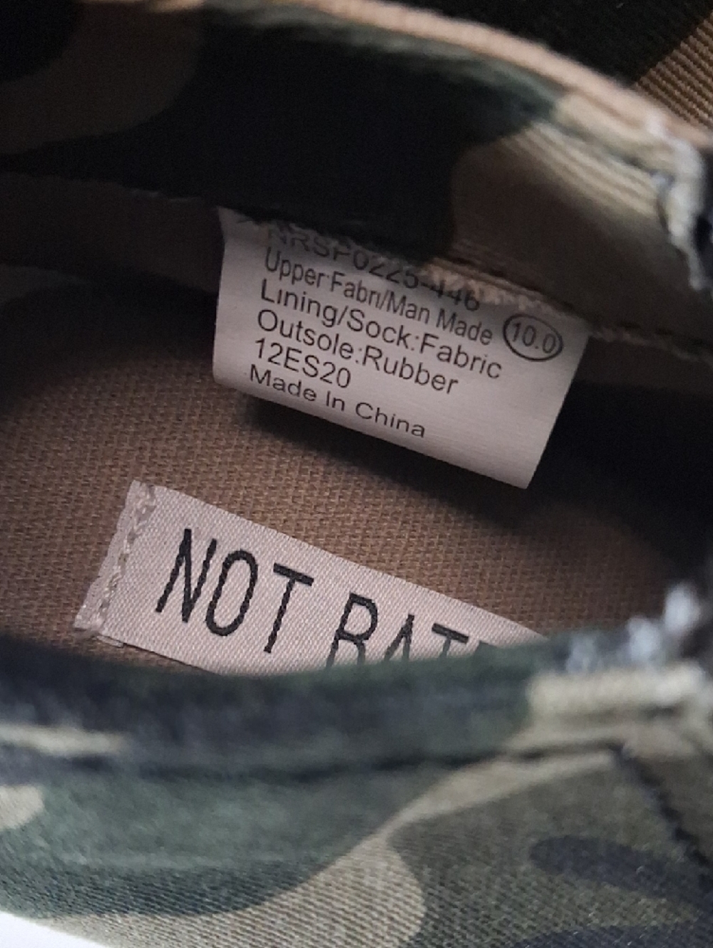 Not Rated Camo High-Top Sneakers in Olive and Black - Picture 9 of 10